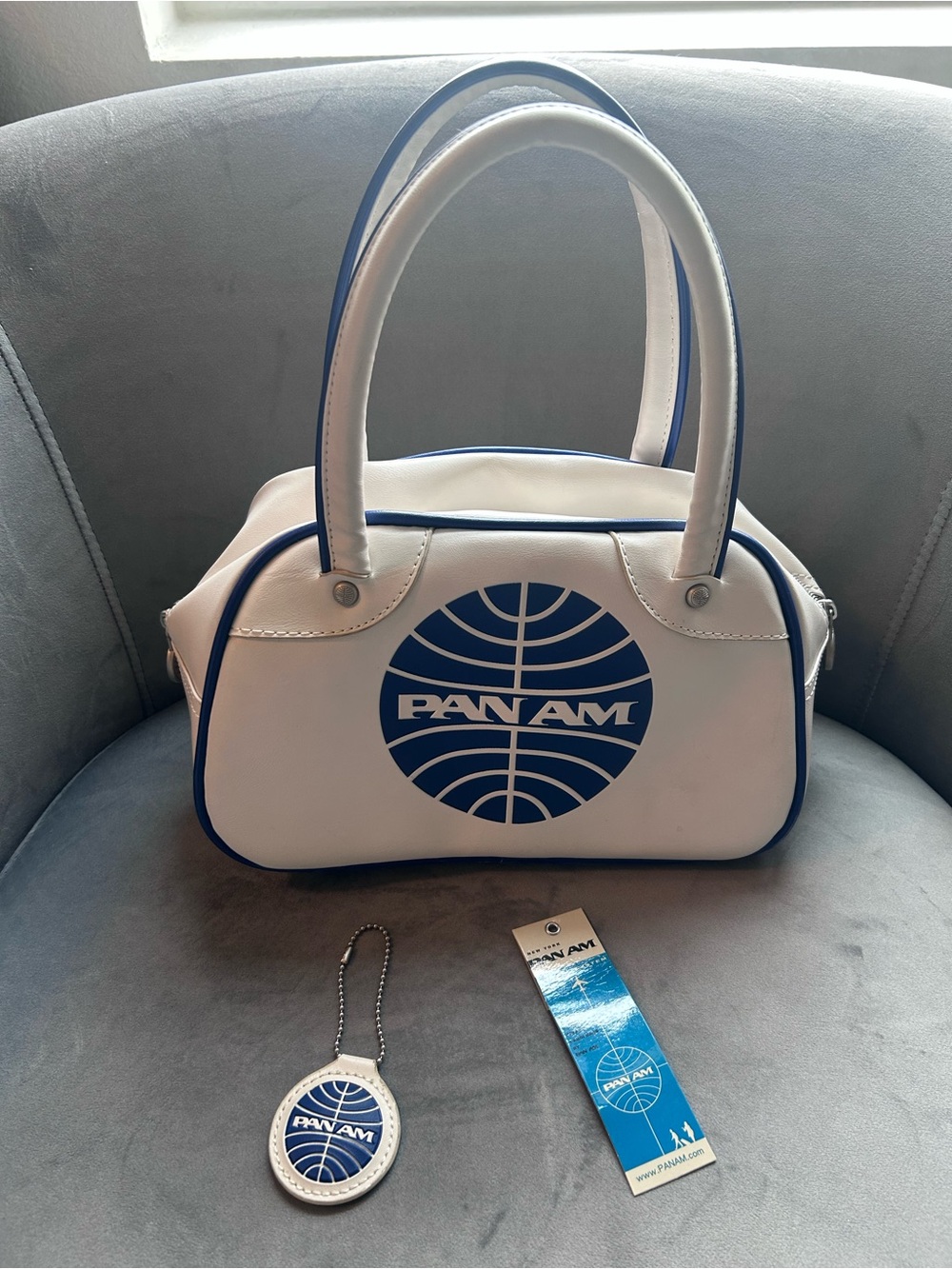 Pan Am White and Blue Retro Dome Mini Bag